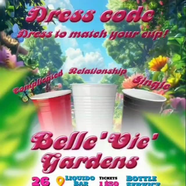 Event poster for Belle’Vie Gardens (Wear White)