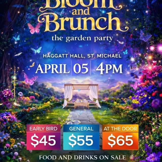 Event poster for Bloom & Brunch: The Garden Experience (The Garden Party)