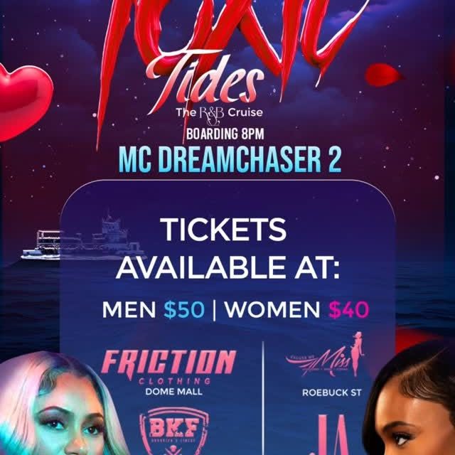 Event poster for Toxic Tides: The R&B Cruise (MC Dreamchaser 2)