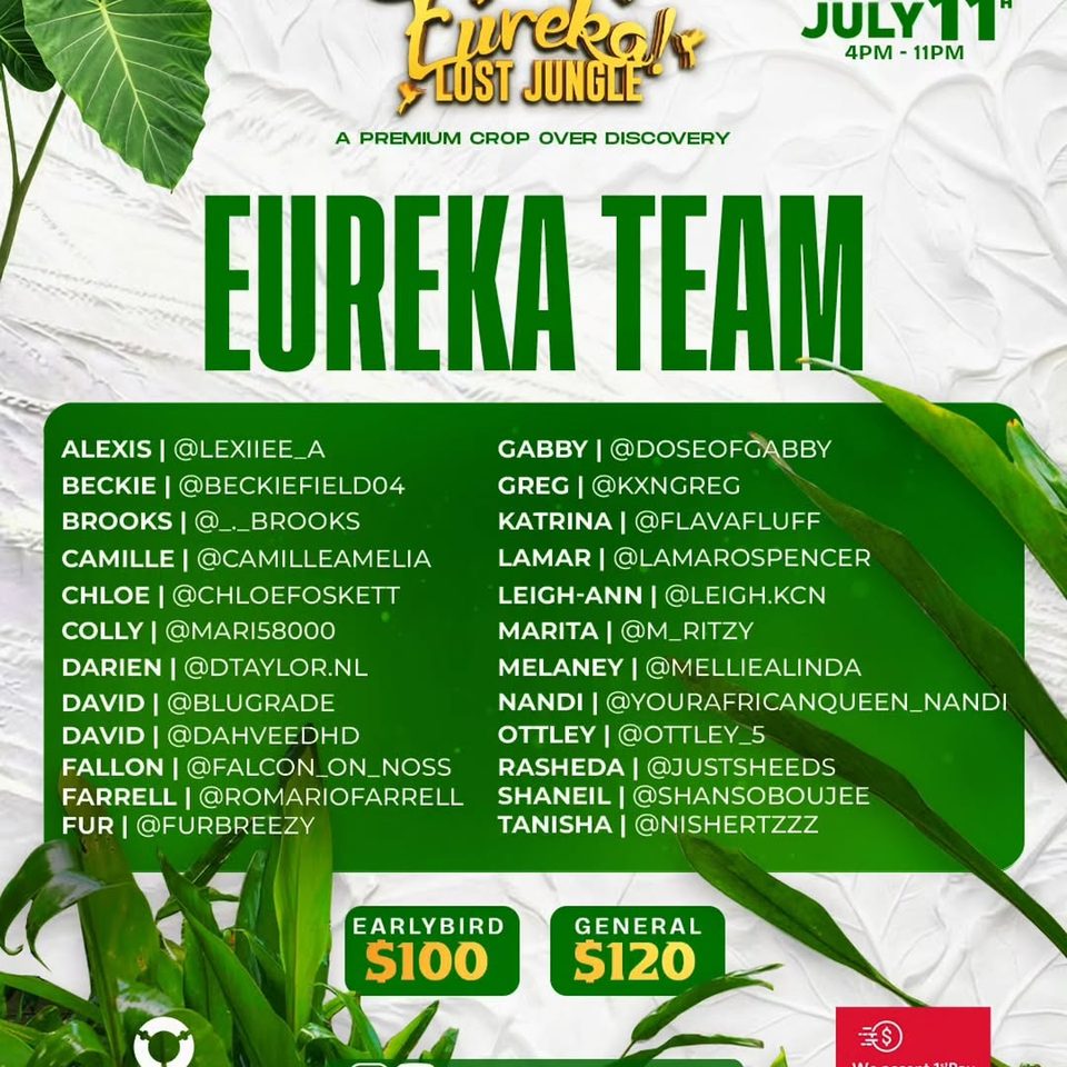 Event poster for Eureka: Lost Jungle (A Premium Crop Over Discovery)