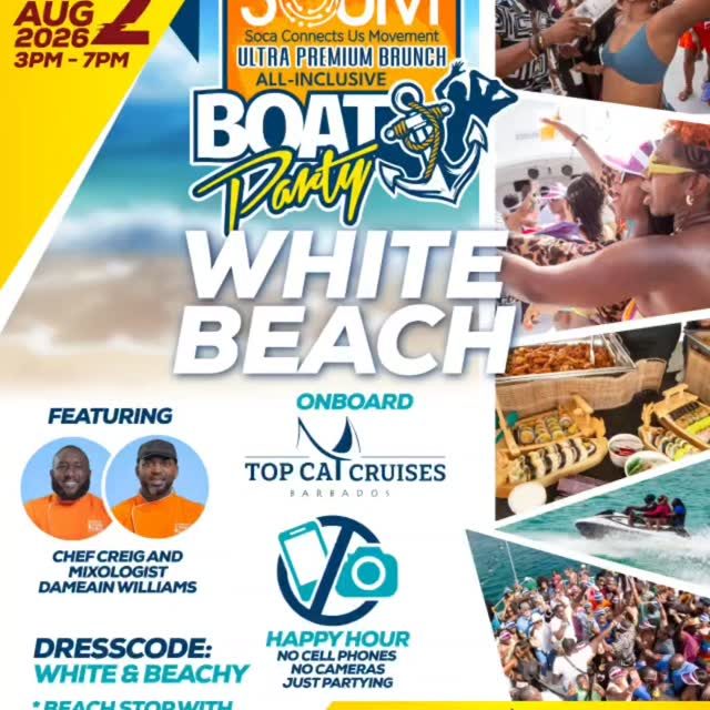 Event poster for SCUM Ultra Premium Brunch All-Inclusive Boat Party: White Beach