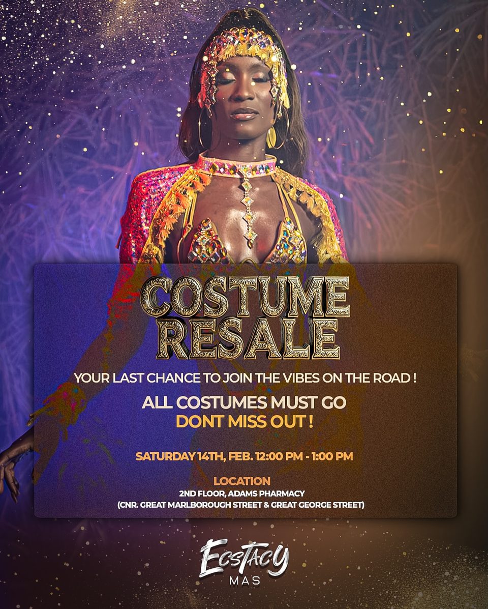 Event poster for Ecstacy Mas Costume Resale