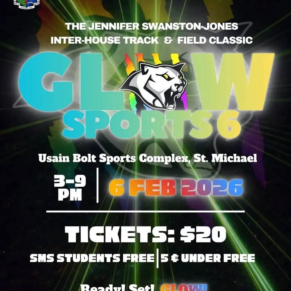 Event poster for The Jennifer Swanston-Jones Inter-House Track & Field Classic (GLOW Sports 6)
