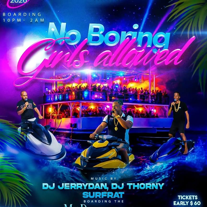 Event poster for No Boring Girls Allowed Cruise (Aboard the MC Dreamchaser)