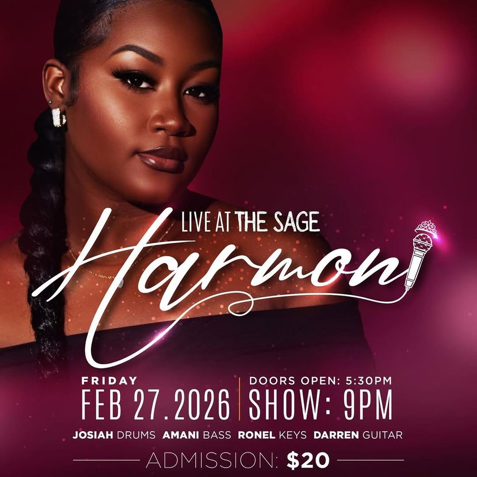 Event poster for Harmoni – Live at The Sage
